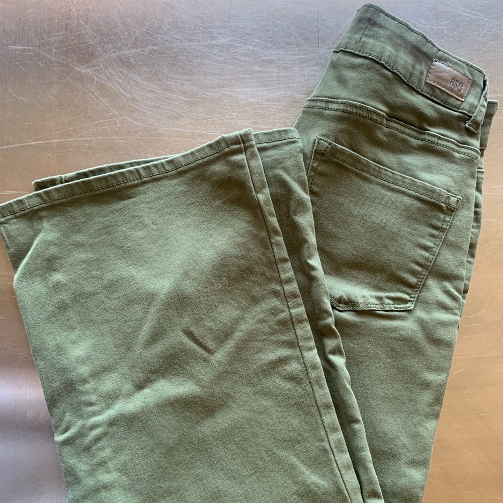 Olive green wide leg crop RSQ jeans